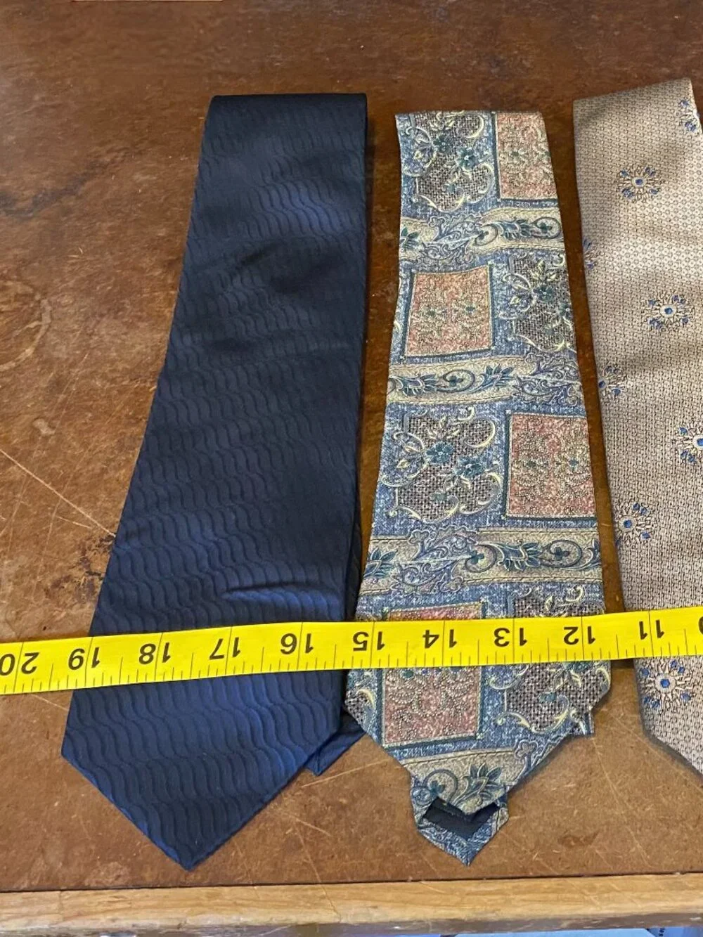 LOT FIVE 80s 90s Ties Christian Dior Silk Gold Green Brocade Metallic Vintage